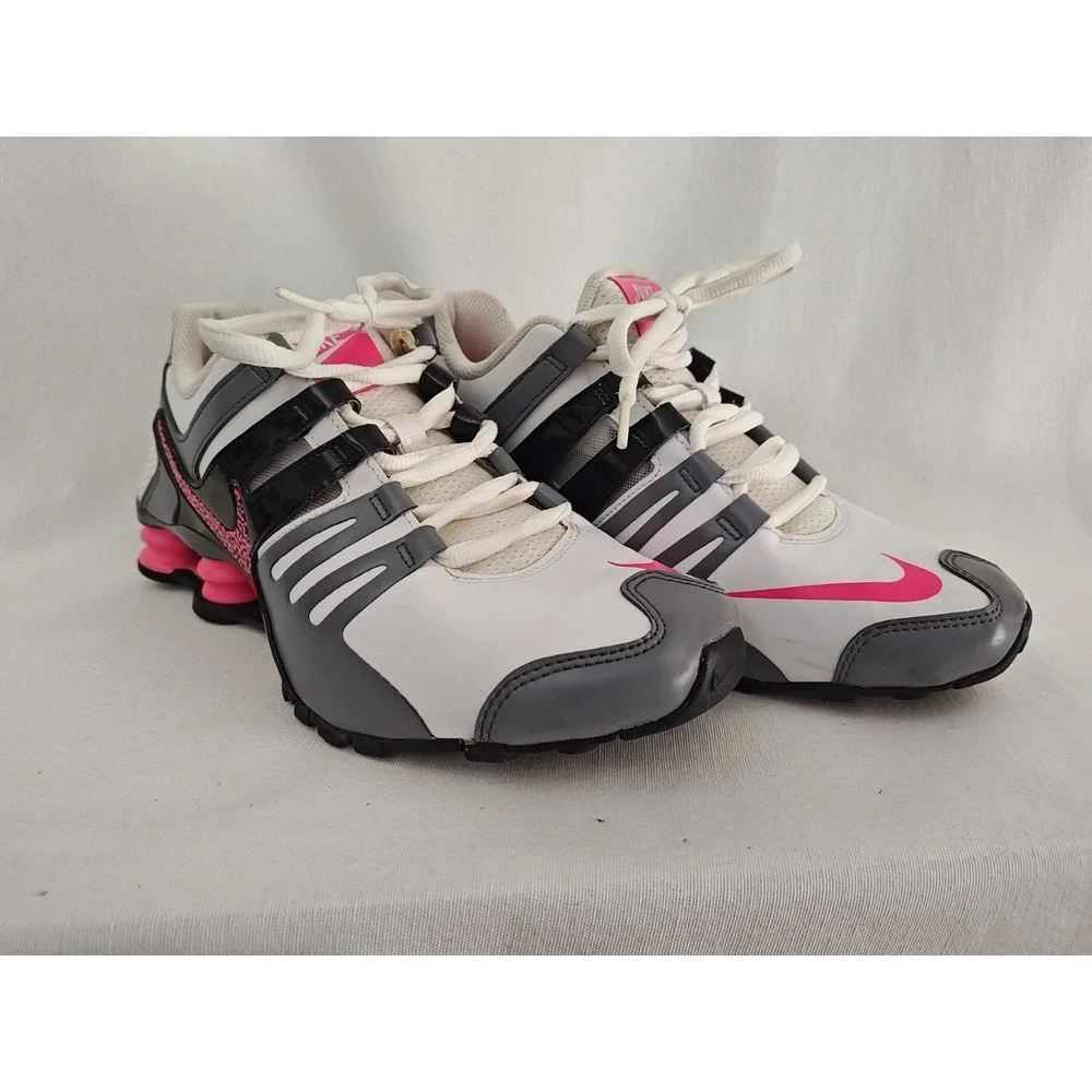 Nike Shox 639657-104 Hot Pink Running Women's 8.5 Shoes White Black 2015